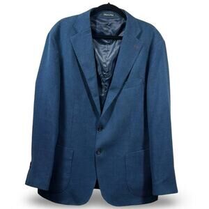 Luigi Fusaro Tailored Suit Jacket Italy Size 56‎ US Size 46 Career Wool Blend